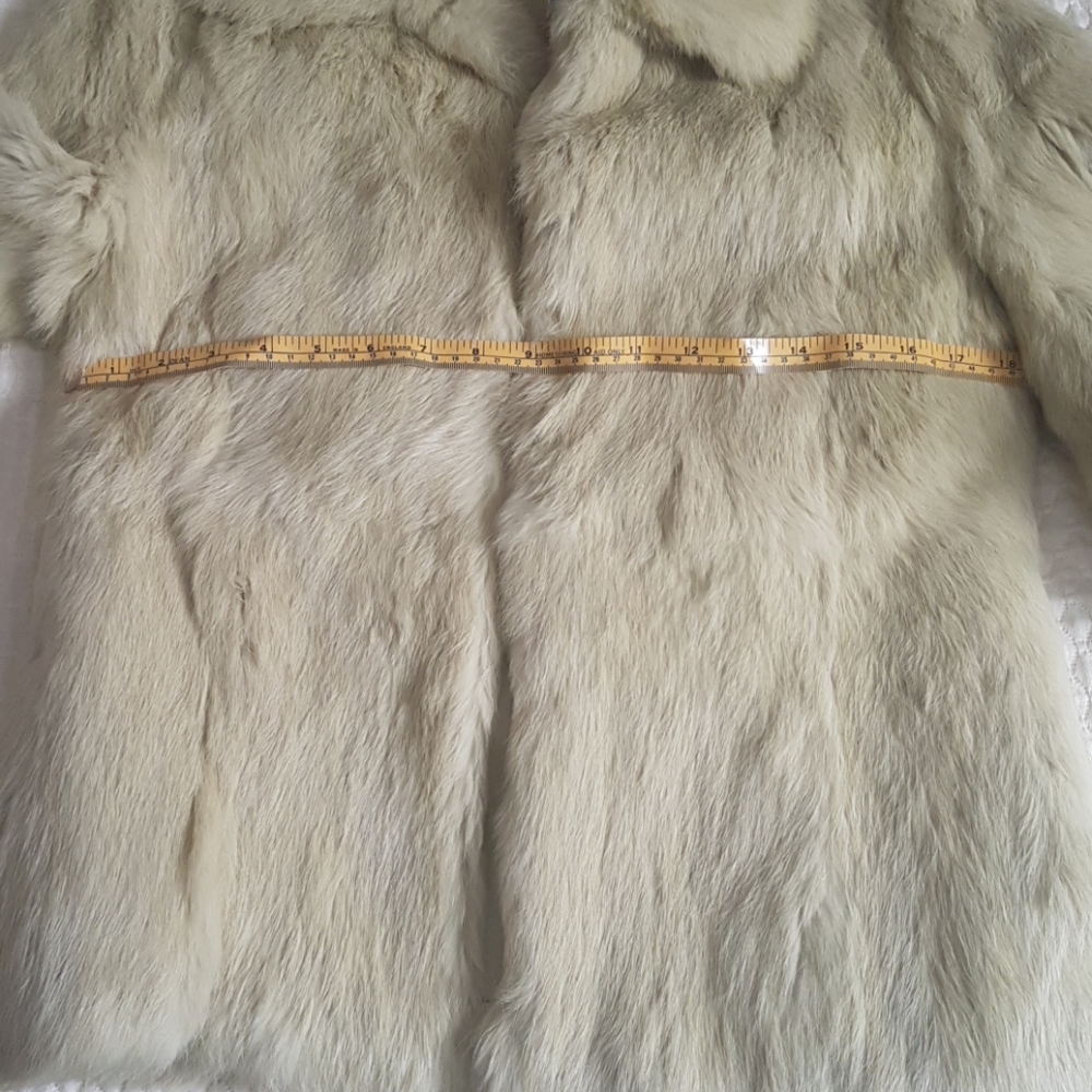 Lime green Rabbit fur coat - Picture 5 of 10